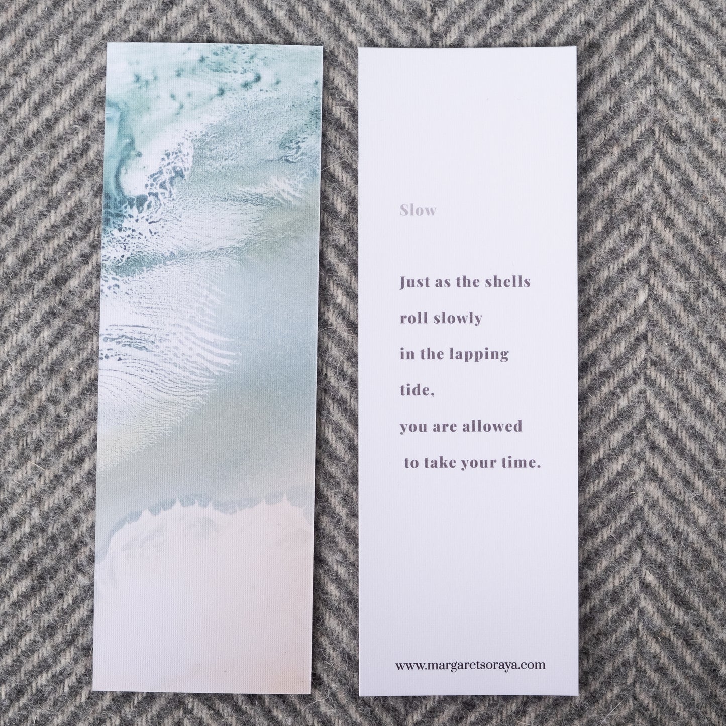 Slow Bookmark - poem and painting